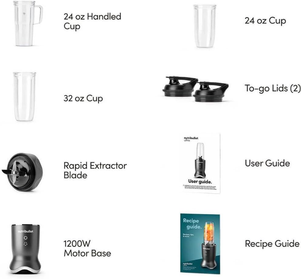 NutriBullet NB50500 Ultra Personal Blender - Compact Gray Design for Smoothies & Shakes