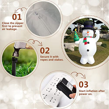 8FT Snowman Inflatable Christmas Decoration with LED Lights - Outdoor Yard Holiday Decor - Variation of THIS listing
