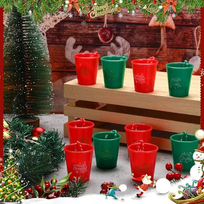 Christmas Shot Glass Necklaces 24 Pack - Red & Green Party Accessories