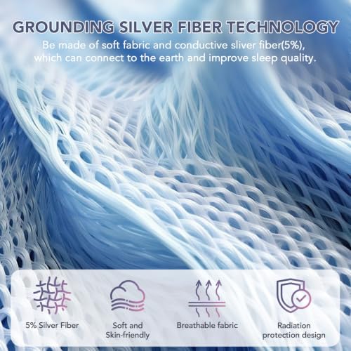 Grounding Fitted Sheet King Size Ivory White with Silver Fiber - Sleep & Wellness