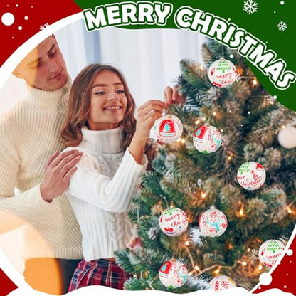 108 Pcs DIY Christmas Ornament Balls - 2.36 Inch White Holiday Decorations with Customizable Surface - Safe Plastic Tree Decor