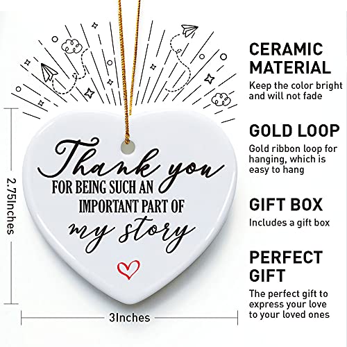 Teacher Appreciation Heart Ornament - Thank You Gift for Teachers, Keepsake Sign