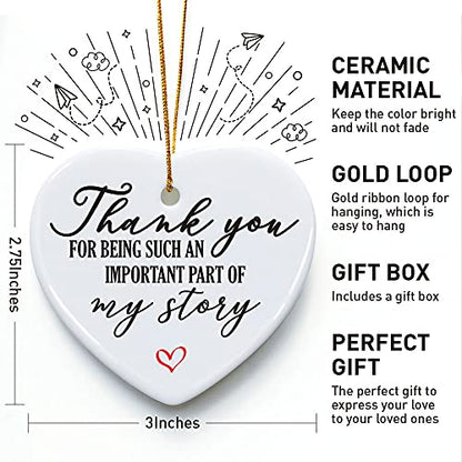 Teacher Appreciation Heart Ornament - Thank You Gift for Teachers, Keepsake Sign
