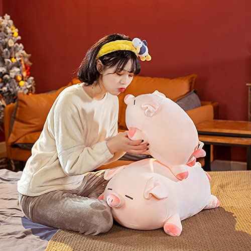 Pig Stuffed Animal Plush Pillow - 15.7'' Kawaii Soft Pig Hugging Pillow, Adorable Cuddle Plush Toy, for Kids, Girlfriend, or Adults, Perfect for Christmas and Birthdays (Squint, 15.7in)
