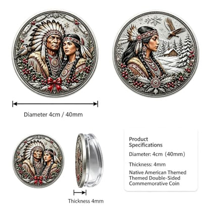 Native American Christmas Collectible Coin Set - 9 Pieces Holiday Keepsakes