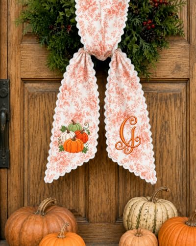 Fall Wreath Sash - Pumpkin Thanksgiving Front Door Decor A5