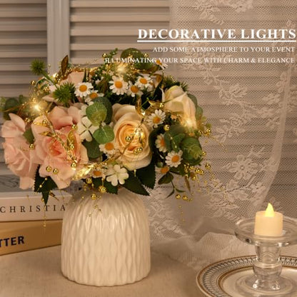 Gold Leaf Beads Garland String Lights - Battery Operated 2pcs