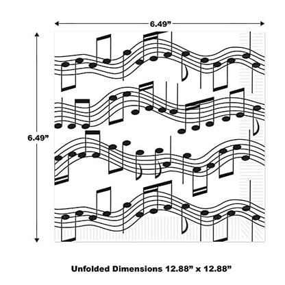 Beistle Musical Notes Luncheon Napkins