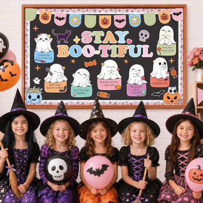 Halloween Ghost Bulletin Board Decoration Set Classroom Halloween Party Supplies