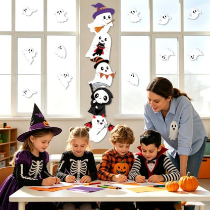 17Pcs Halloween Ghost Decorations Set for Door Wall & Window Decor