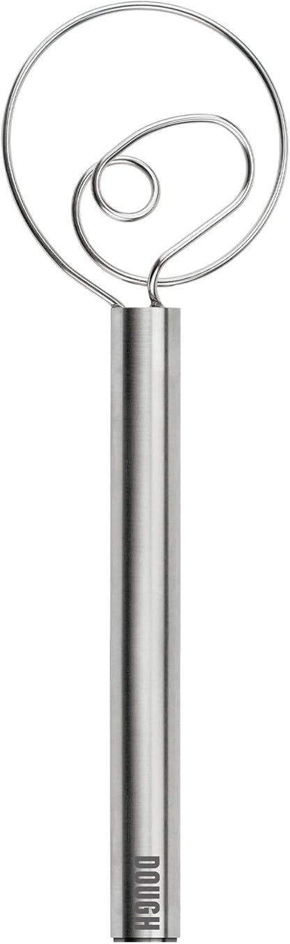 Tovolo Danish Dough Whisk - Stainless Steel Sourdough Mixer for Easy Baking | Dishwasher Safe