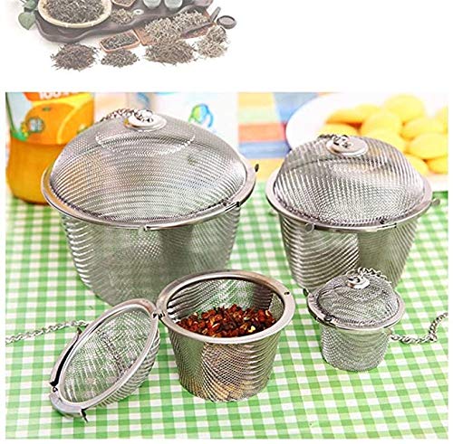 4 PCS Chained Lid Stainless Steel Tea Strainer Mesh Infuser Tea Ball Shape Spice Seasoning Bag Kitchen Tools