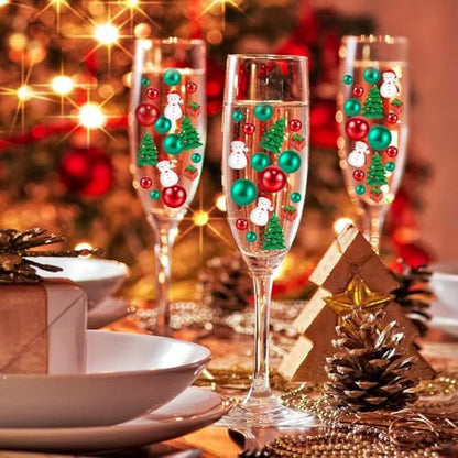240Pcs Christmas Vase Filler Set with Beads, Mini Snowmen & Trees - Holiday Decor