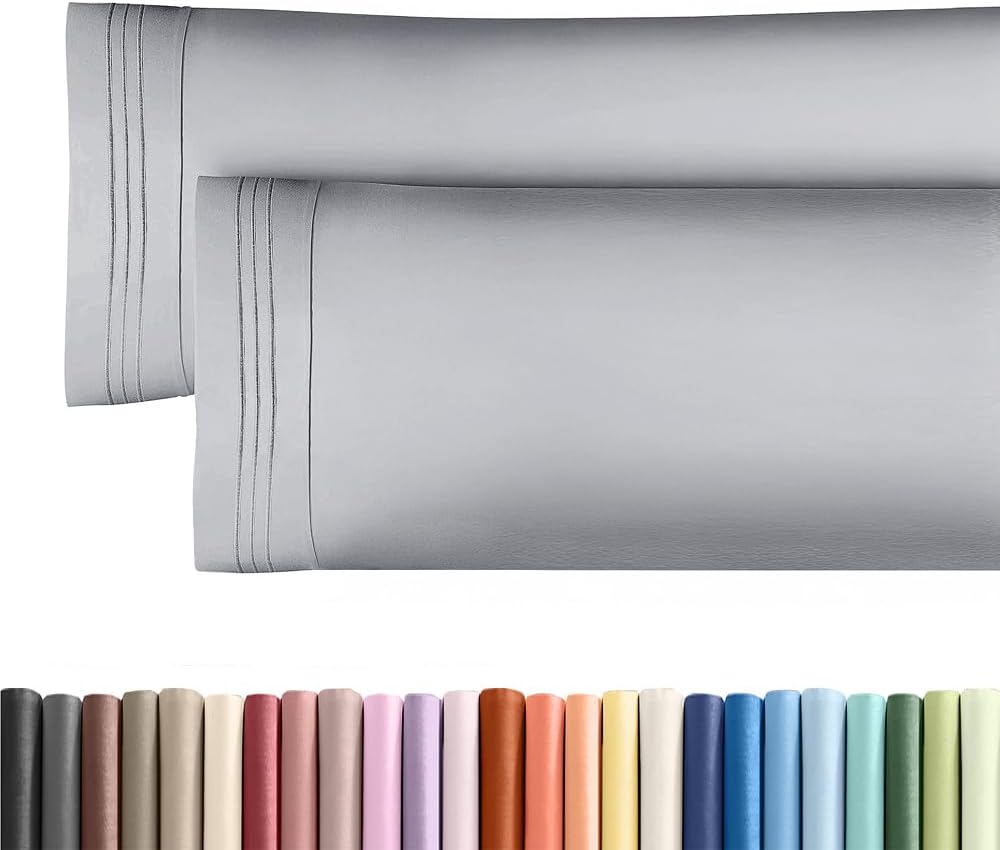 Skiennix Body Pillowcases Set of 2 | Soft, Breathable 20x54 Long Pillow Covers for Side Sleepers - Wrinkle-Free & Machine Washable (Steel Blue)