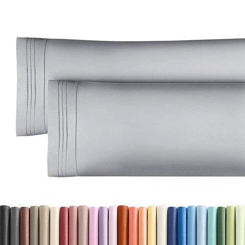 Body Pillowcases Set of 2-20x54 Long Body Pillow Case - Soft Body Pillow Cover for Sleeping & Side Sleepers - Comfy, Breathable & Wrinkle Free - Machine Washable w/Envelope Enclosure (Steel Blue)