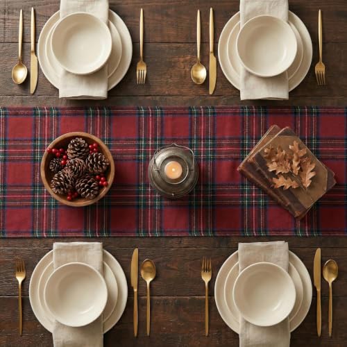 Christmas Table Runner 13x72 Inch Farmhouse Plaid Holiday Decor Red & Multi Color
