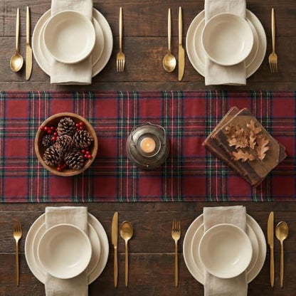 Christmas Table Runner 13x72 Inch Farmhouse Plaid Holiday Decor Red & Multi Color