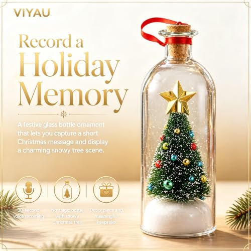Recordable Christmas Tree Message in a Bottle - Personalized Holiday Ornament (1pc)