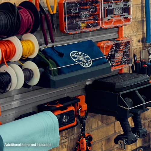 Modular Wall Shelf for Garage Storage - Narrow Shelf with Steel Rod, Compatible with MODbox Panel System