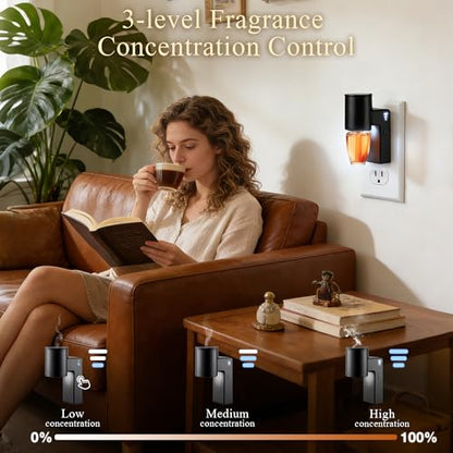 Wall Fragrance Plug-In with Night Light and Adjustable Essential Oil Diffuser
