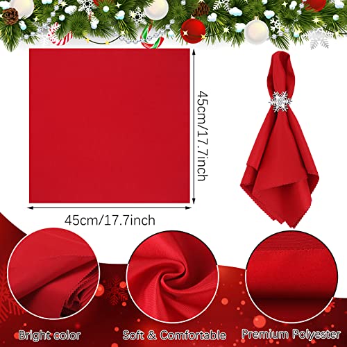 Christmas Napkin Rings Set Snowflake and Tree Metal Holiday Decor - 24 pcs