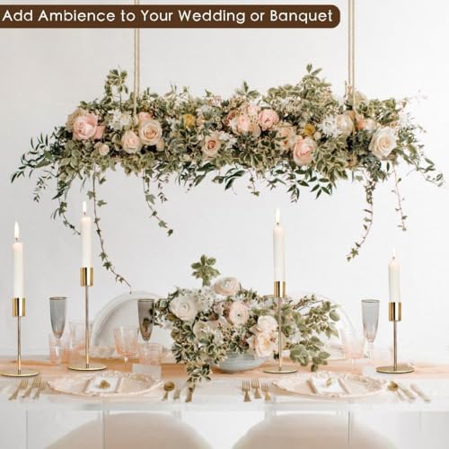 Gold Candlestick Holders Set of 54 - Elegant Metal Taper Candle Stands for Wedding & Home Decor - Variation: Gold / A-Candlestick Holders-54