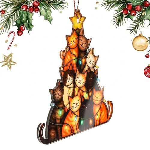 Christmas Cat Ornament - Festive Holiday Decor for Tree and Home