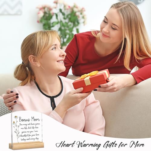Bonus Mom Gifts from Stepmom Stepdad Acrylic Decor 4x4 Inches - Bonus1