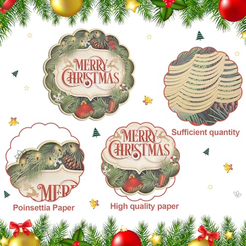 Christmas Paper Placemats 13 Inch Pack of 100 - Festive Round Holiday Table Decor