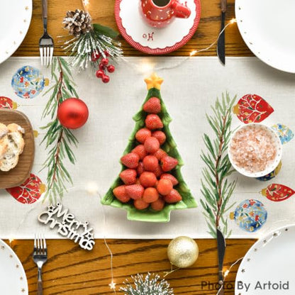 Christmas Nutcracker Table Runner - 13x72 Inch Holiday Decor - Beige
