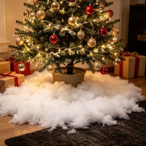 Artificial Snow Cotton Fluff for Holiday Decor, 150g - Winter Scene Craft Supplies