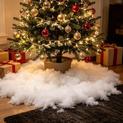 Artificial Snow Cotton Fluff for Holiday Decor, 150g - Winter Scene Craft Supplies