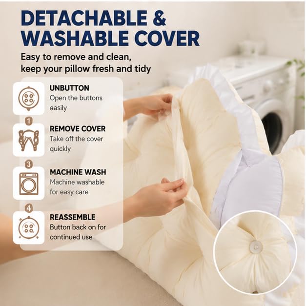 Pink Velvet Twin XL Dorm Headboard Pillow with Crown Tufted Design & Ruffle Trim - Reading Backrest Cushion, 39.37x21.65 Inches