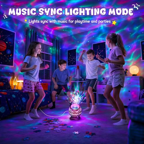 Rossetta Galaxy Star Projector Night Light for Kids Room Decor - Silver White
