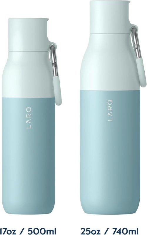 LARQ Bottle Flip Top 25 oz - Insulated Stainless Steel Water Bottle With Straw | BPA-Free & Reusable | Keeps Drinks Cold for 24 Hours, Seaside Mint