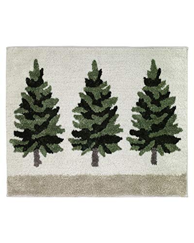 Woodland Pine Tree Bath Rug 20x30 - Tufted Polyester Bathroom Mat