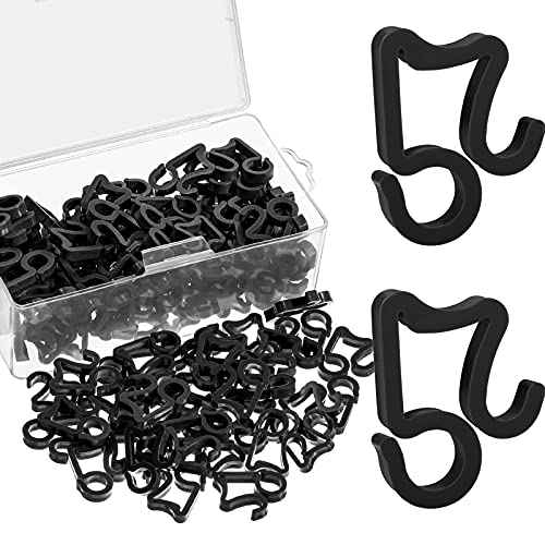 Marsui 120 Pieces Christmas Light Clips Outdoor Gutter Hooks Weatherproof String Light Hangers for Halloween Xmas Holiday Decorations (Black)