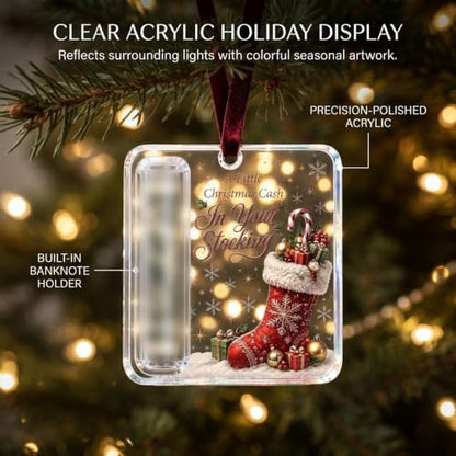 Angel Christmas Money Holder Ornament - Butterfly Acrylic Gift Display