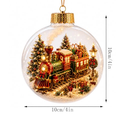 Light-Up Christmas Scene Ornament - Train Holiday Keepsake & Gift