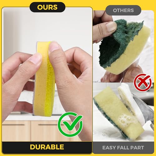 10 Pack Sponge Refills for Scrub Daddy Dish Wand - Upgraded Material