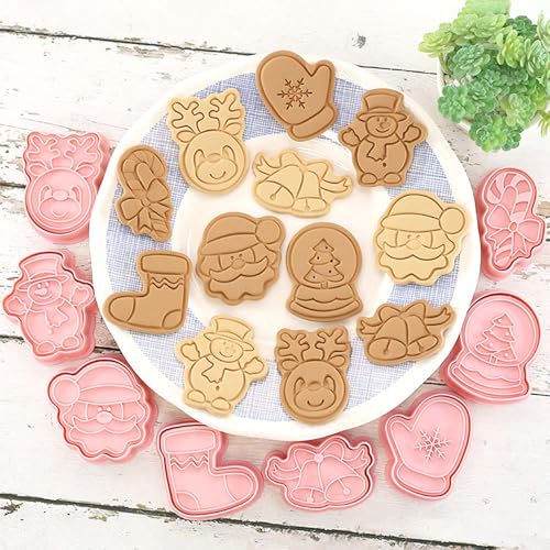 Mini Christmas Cookie Cutters Set - Xmas Theme Design with 4 Variations - Lutoku