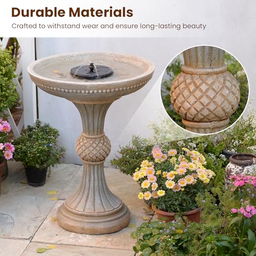 Outdoor Water Fountain with Solar Pump and LED Light - Garden Decor, Weather-Resistant