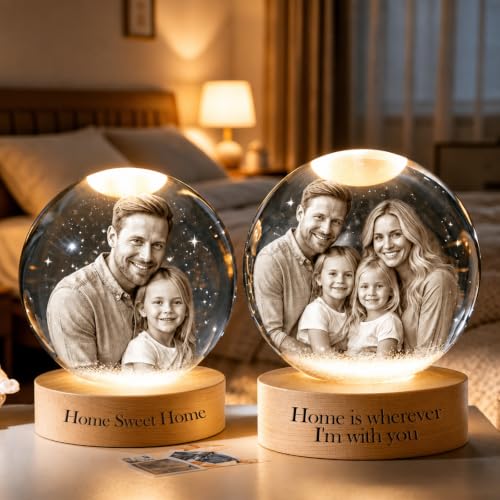 Personalized Snow Globe with Photo and Message - 4 Inch Crystal Ball