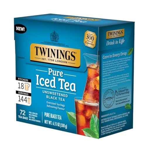 Twinings Pure Black Iced Tea Bags, 72 Ct