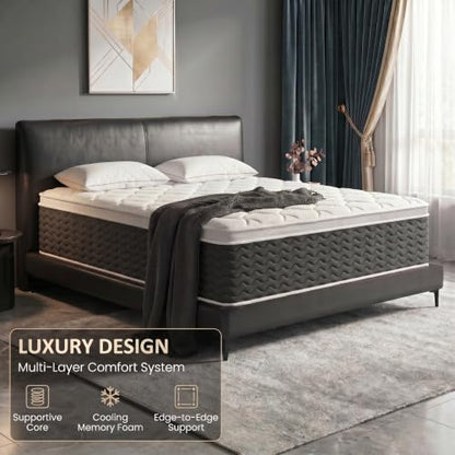 Queen Mattress in a Box - 12 Inch Gel Memory Foam Hybrid Support