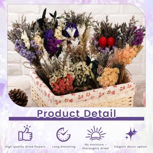 Mini Dried Flower Bouquets Set - Boho Wedding & Home Decor, 12 Pack