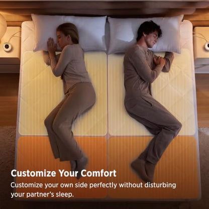 Queen Heated Mattress Pad with 4 Zones & Memory Function - Bed Warmer