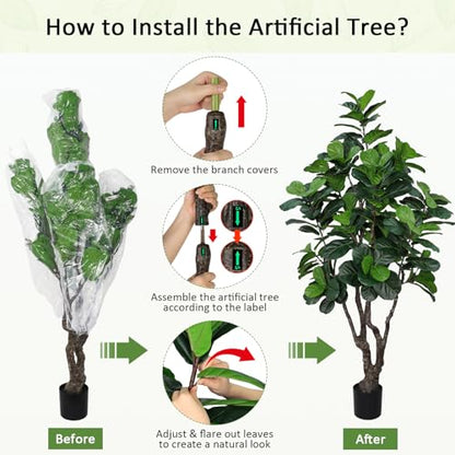 7ft Artificial Fiddle Leaf Fig Tree for Indoor Home Decor - Faux Plant