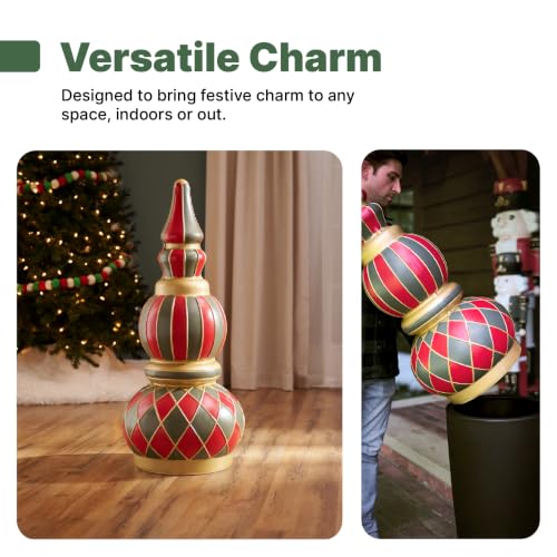 Outdoor Christmas Ornament Topiary - DIY Paintable Holiday Decor