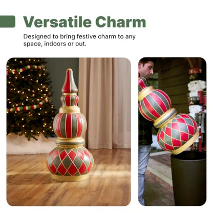 Outdoor Christmas Ornament Topiary - DIY Paintable Holiday Decor